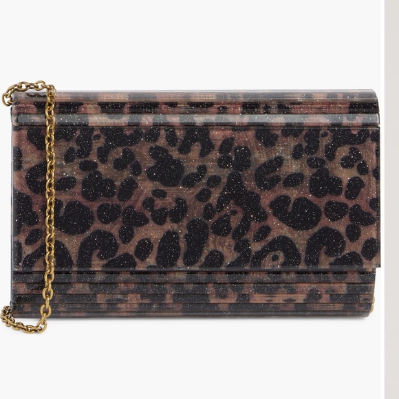 Kurt Geiger Leopard Print Glitter Clutch - Picture 5 of 7
